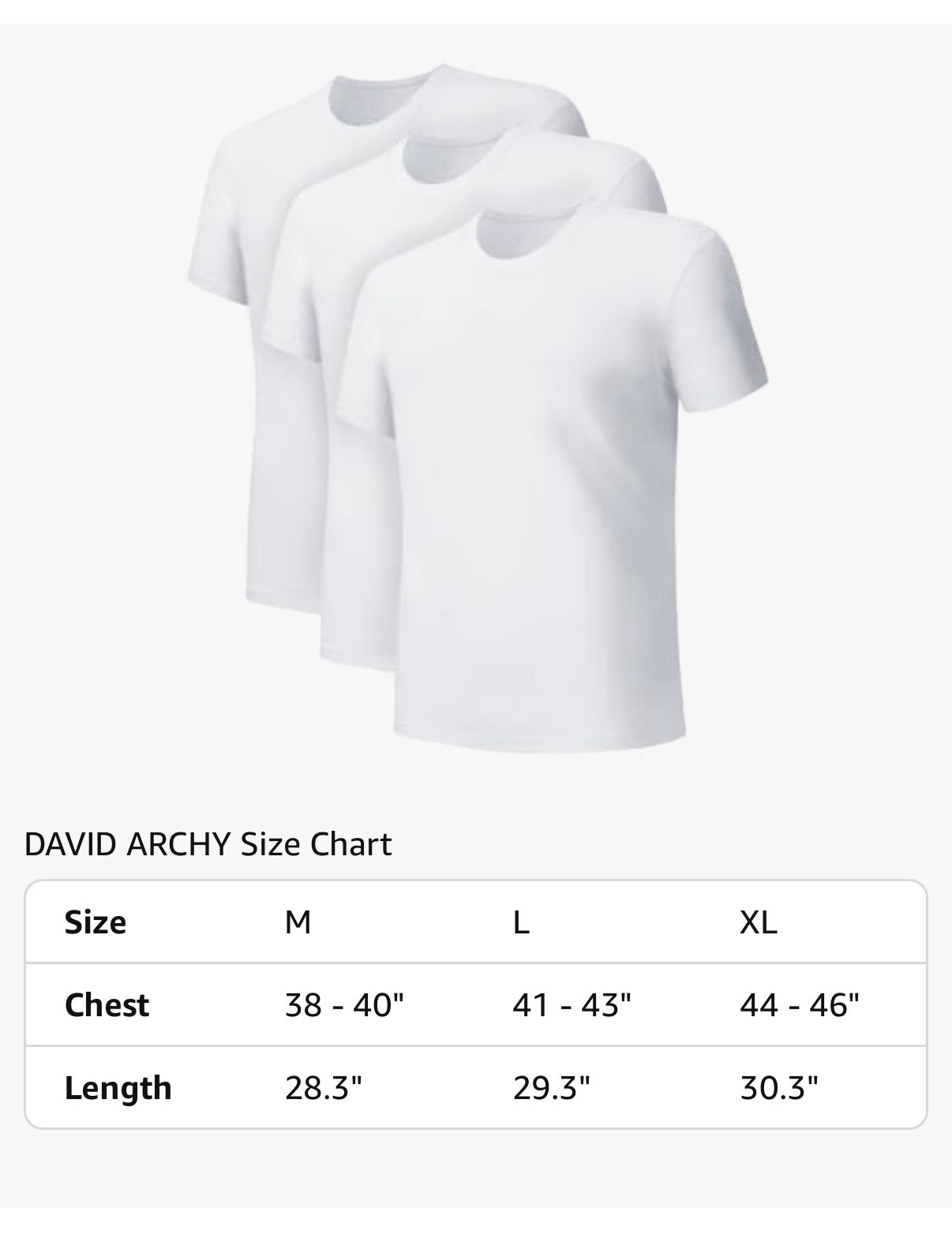 DAVID ARCHY Men's Undershirts Micro Modal Ultra Soft T-Shirts - 3 Pack White XL gallery