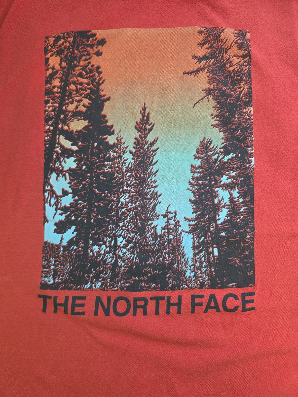 The North Face Shirt Mens XXL Red Graphic Tee Short Sleeve Trees Hiking Outdoor gallery