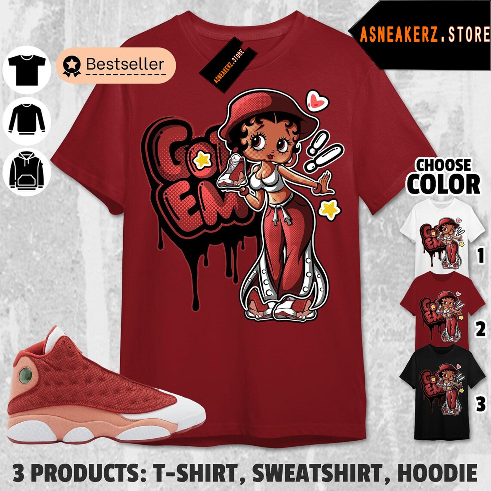 Shirt To Match Jordan 13 Dune Red Sneaker Matching Tee Got Em Betty T-Shirt