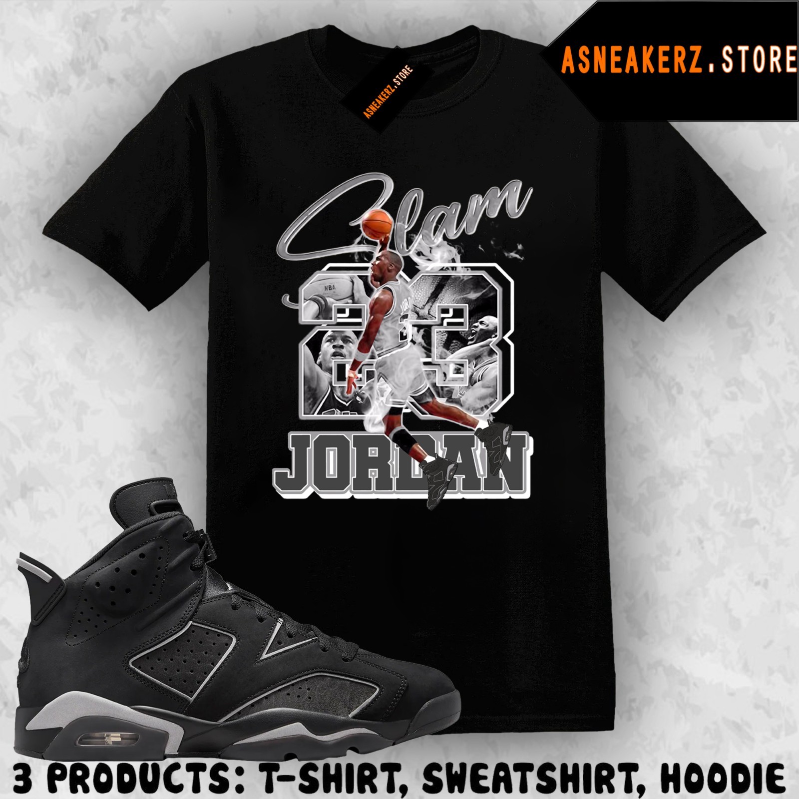 Shirt Match AJ 6 Cap and Gown 2026 Sneaker Matching Tee MJ Icon 23 Slam T-Shirt