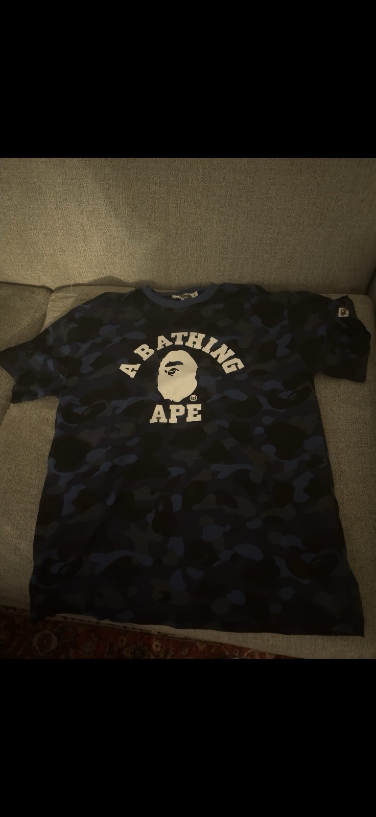 A Bathing Ape (BAPE) Color Camo College Tee — Blue | Size 3XL gallery