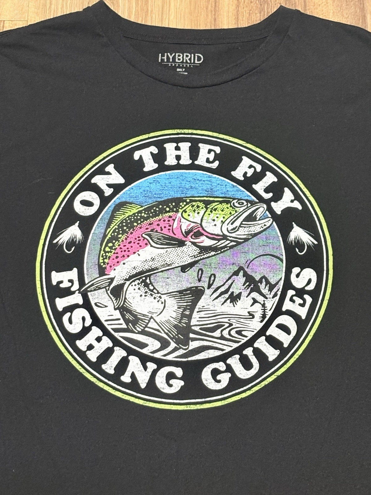 Hybrid On The Fly Fishing Guides Tee Shirt Men’s 3XLT Black gallery