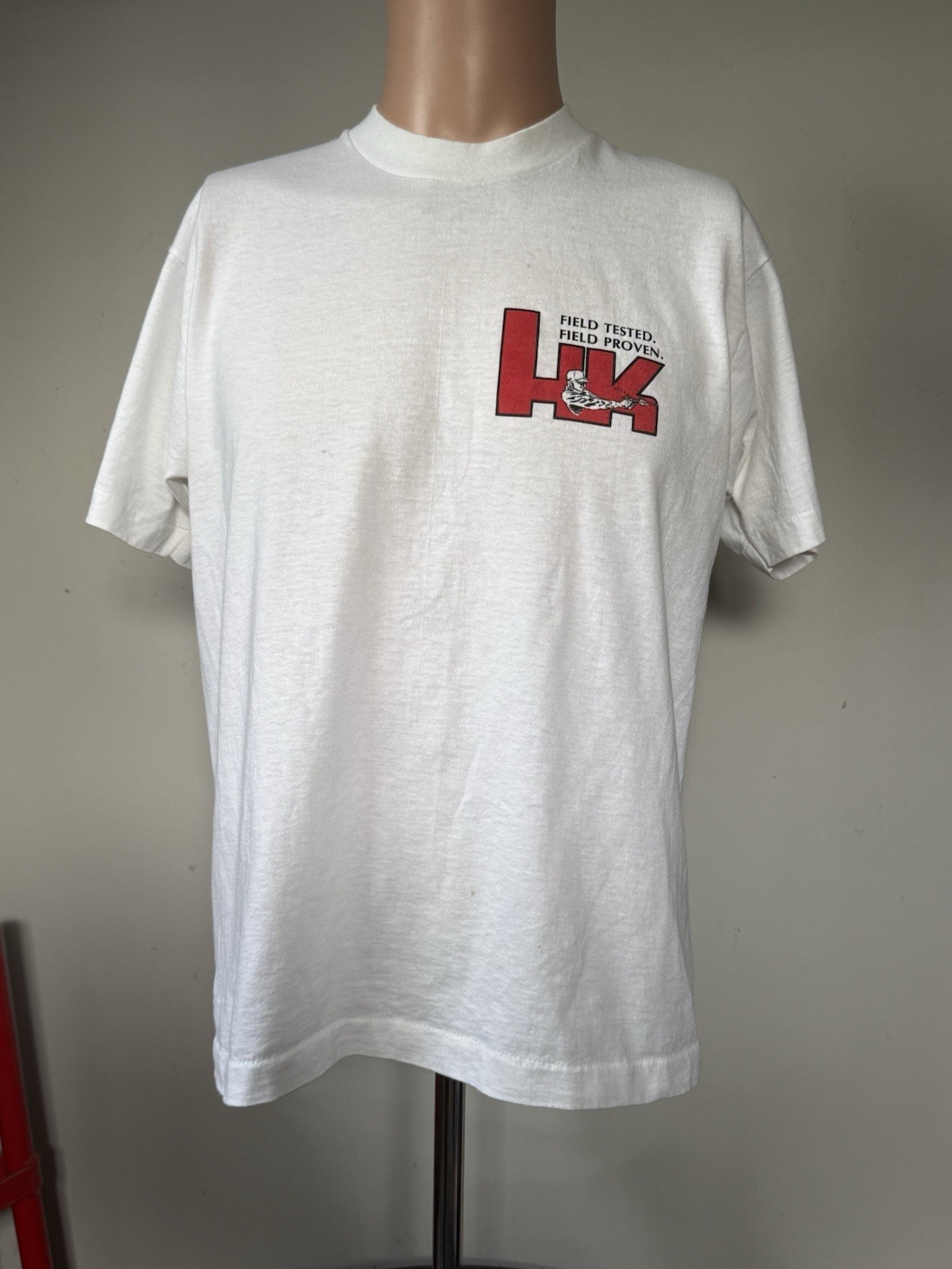 Vintage HK Heckler & Koch Anything But Routine Pistol T-Shirt L 90s Military Gun gallery