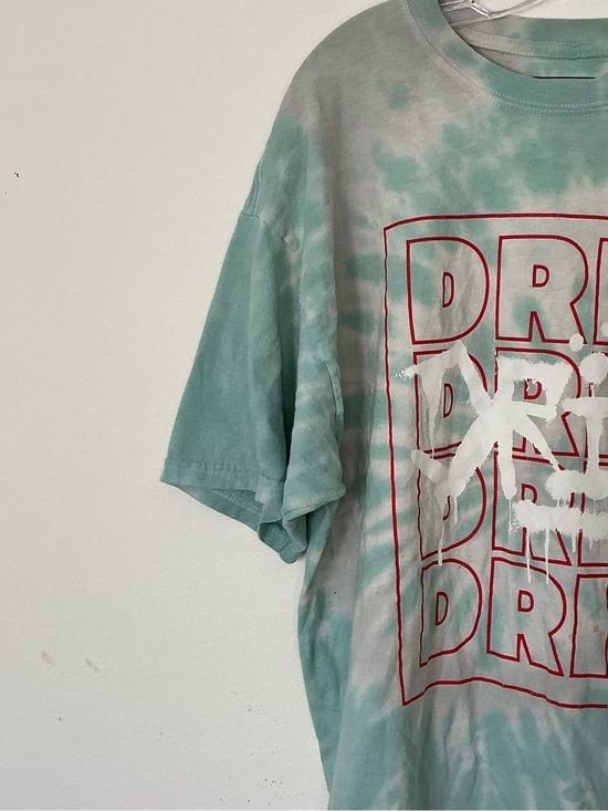 Rue 21 Tie-Dye 'DRIP' Graphic Tee - Mint & White Men’s Large gallery