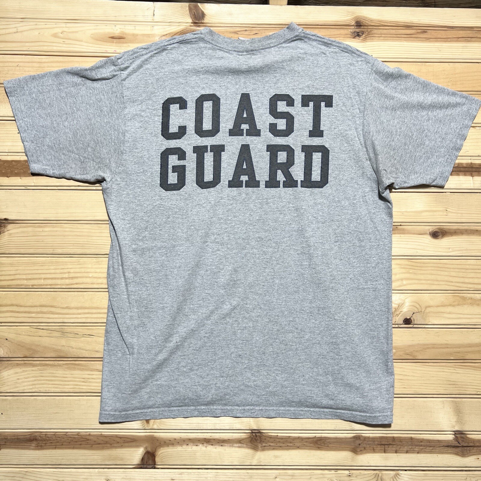 Vintage Coast Guard Spell Out Double Sided Gray Shirt Size Large gallery