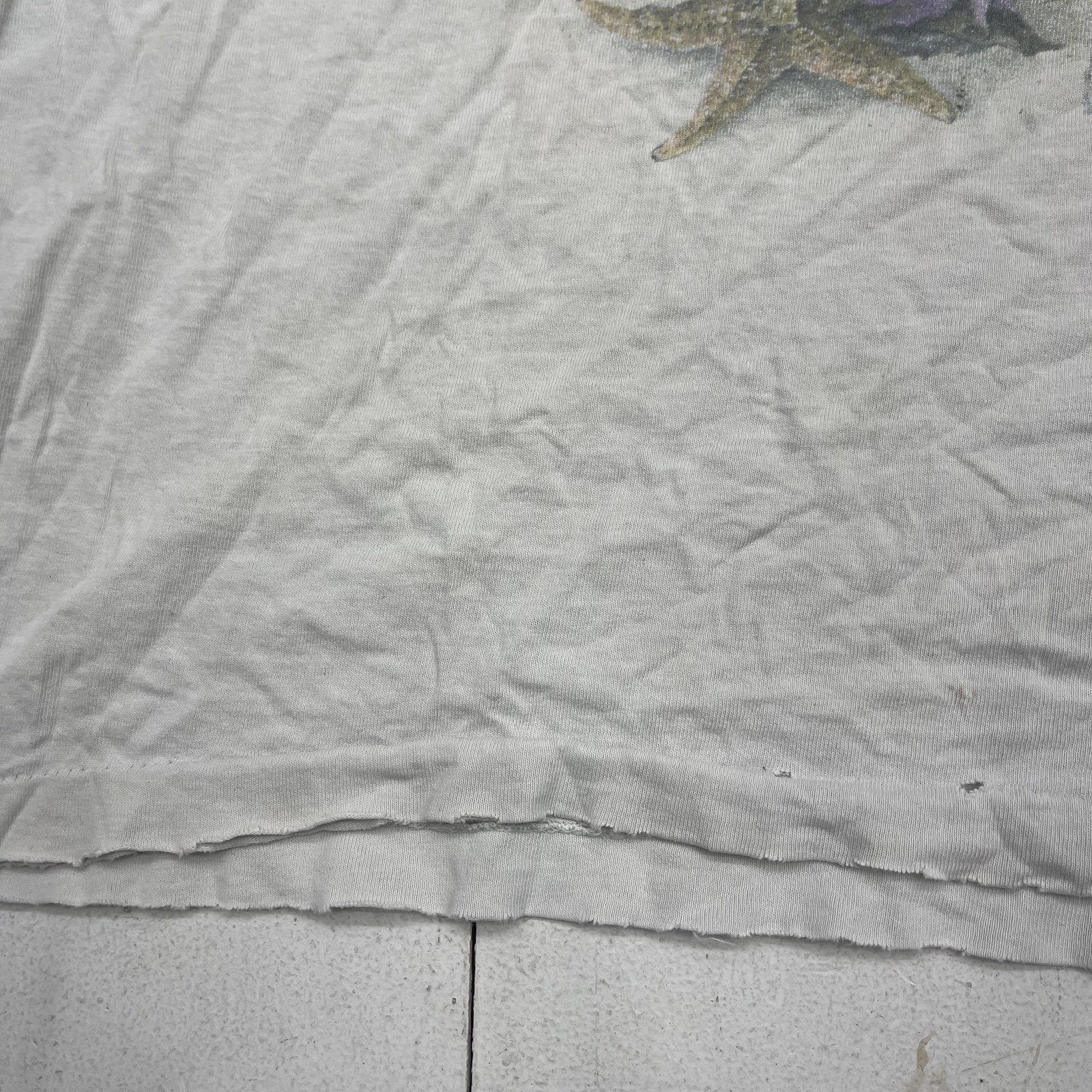 Vintage Anvil Shirt Mens Large Gray Ocean Sea Life Floral Nature Graphic Tee USA gallery