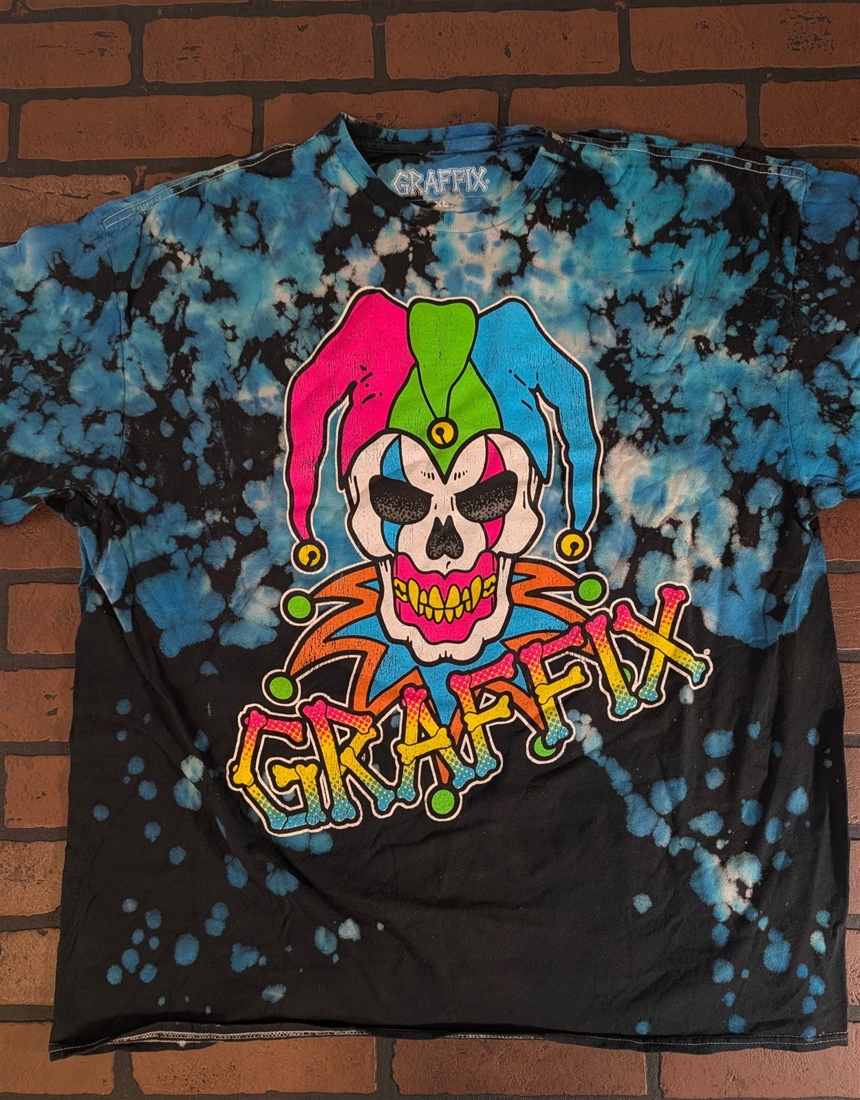 GRAFFIX Jester Blue Tie Dye Get Down Art T-Shirt ~Never Worn~ S M L XL 2XL gallery