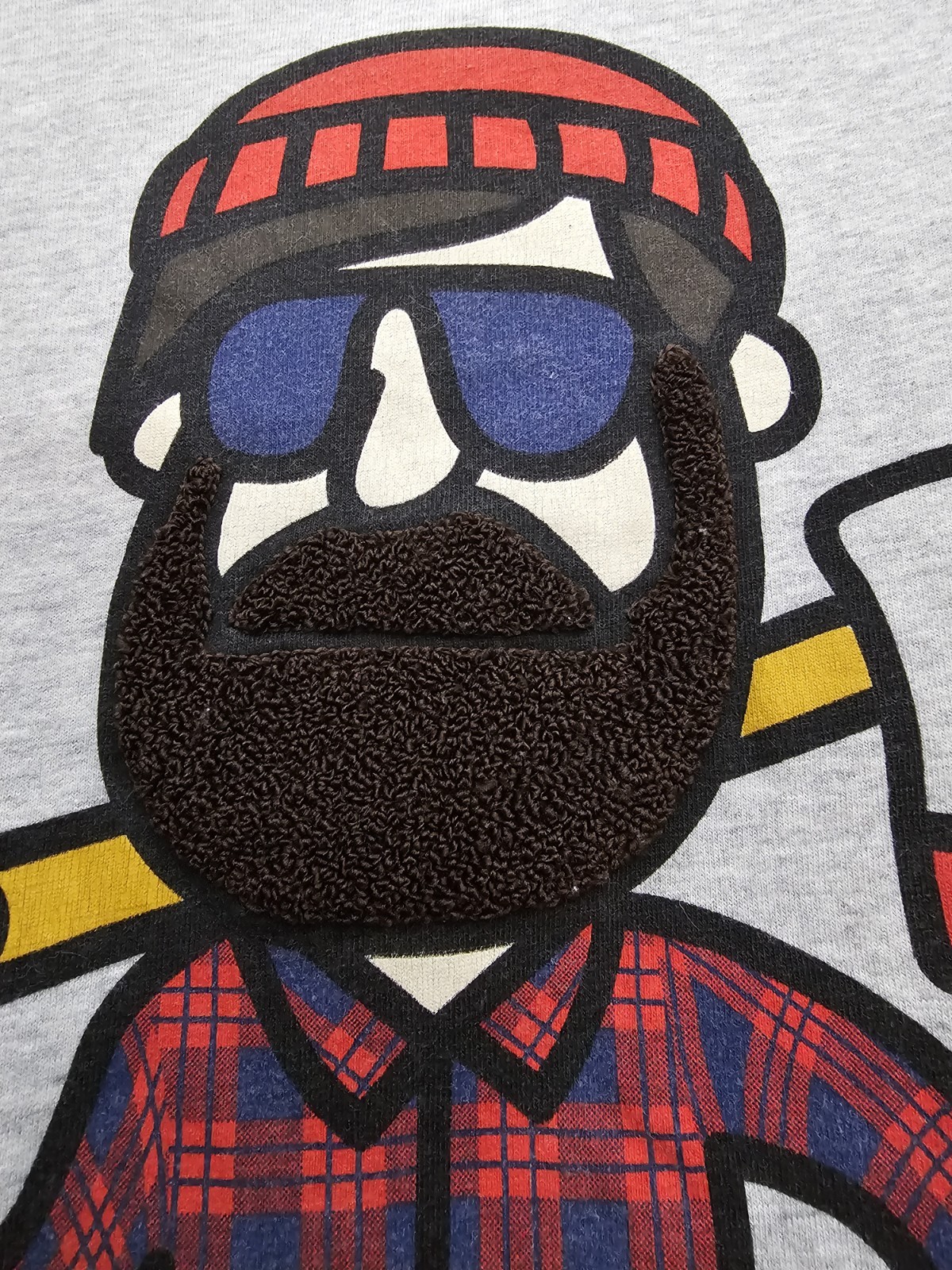 Moods of Norway Bearded Man Lumber jack Gray 3D T-shirt Sz M Hipster Casual gallery