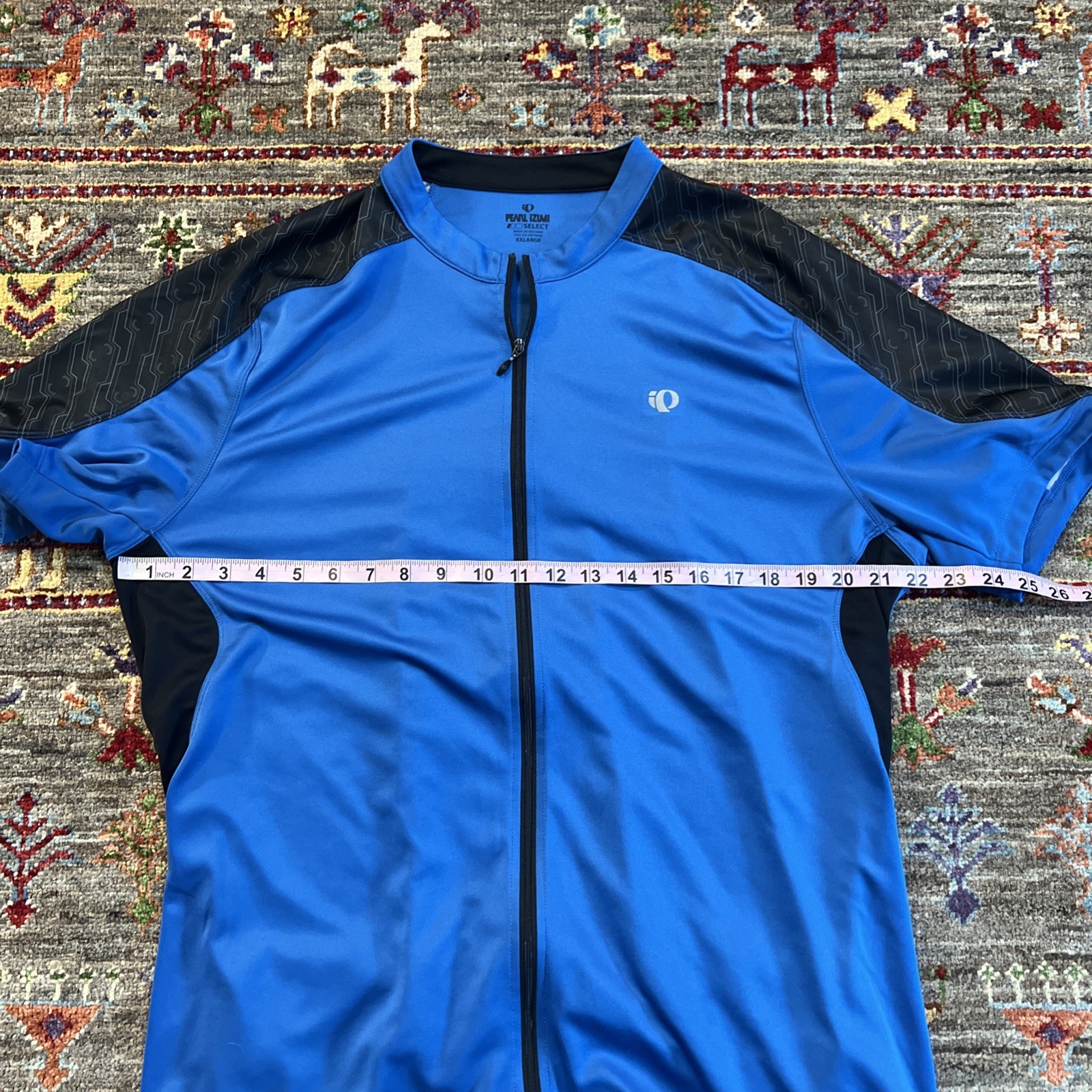 PEARL IZUMI Select Series Mens 2XL Blue Short Sleeve Full Zip Cycling Jersey gallery