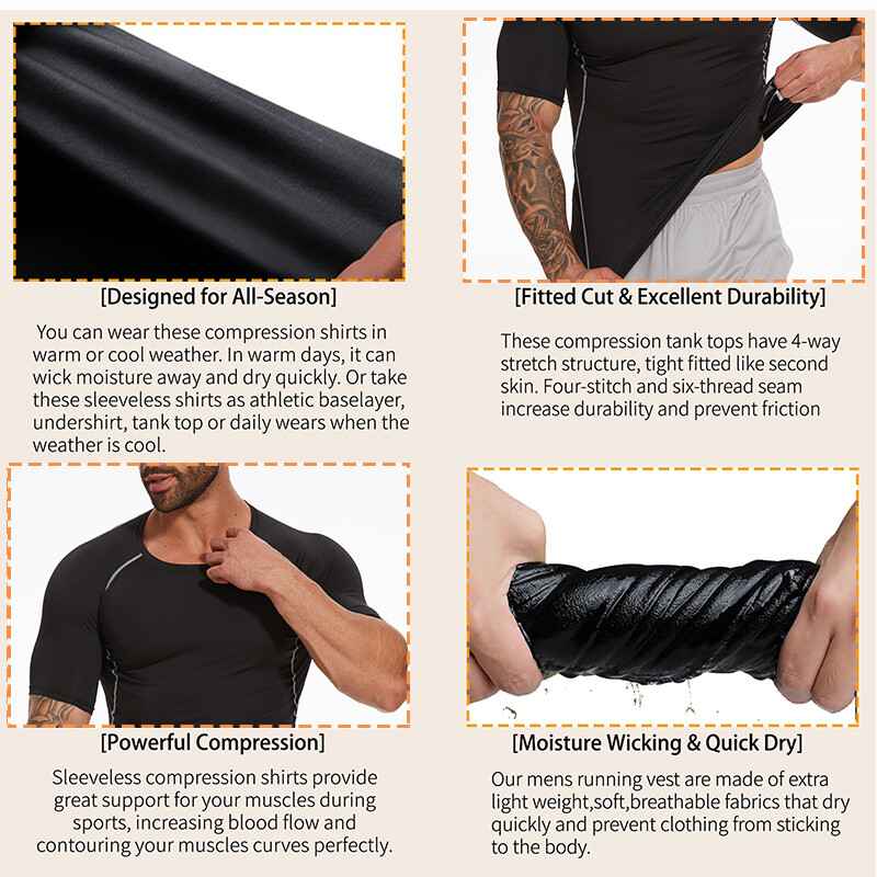 Mens Compression Athletic Fitness Shirt Base Layer Tops Tight Dry Sports Gym Tee gallery