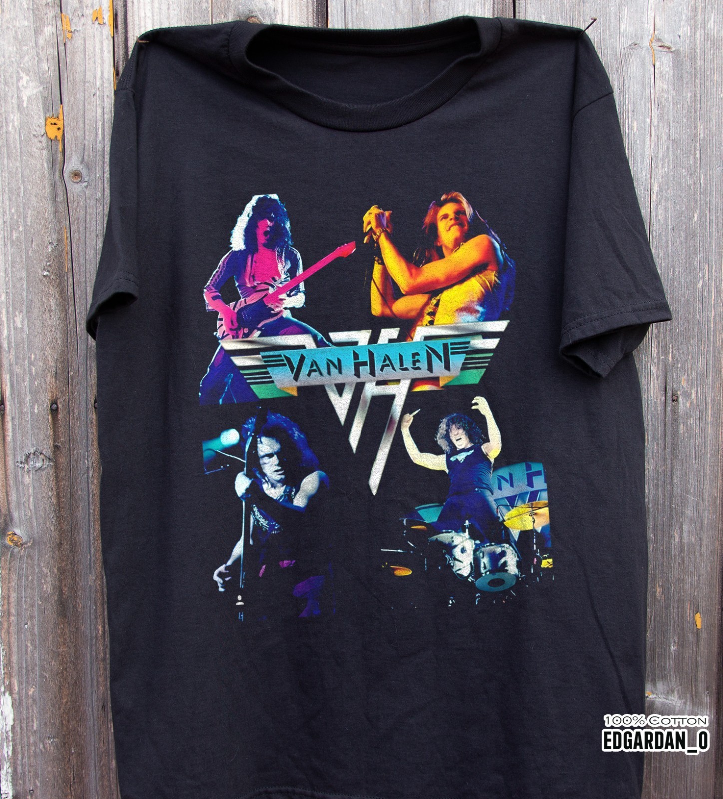 Van Halen Live Rock Band Heavy Cotton Black Unisex T-shirt Size S-5XL gallery