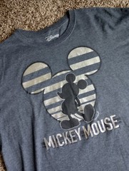 Mickey Mouse Disney Silver Graphic Detail T Shirt Sz 2XL Please See Description