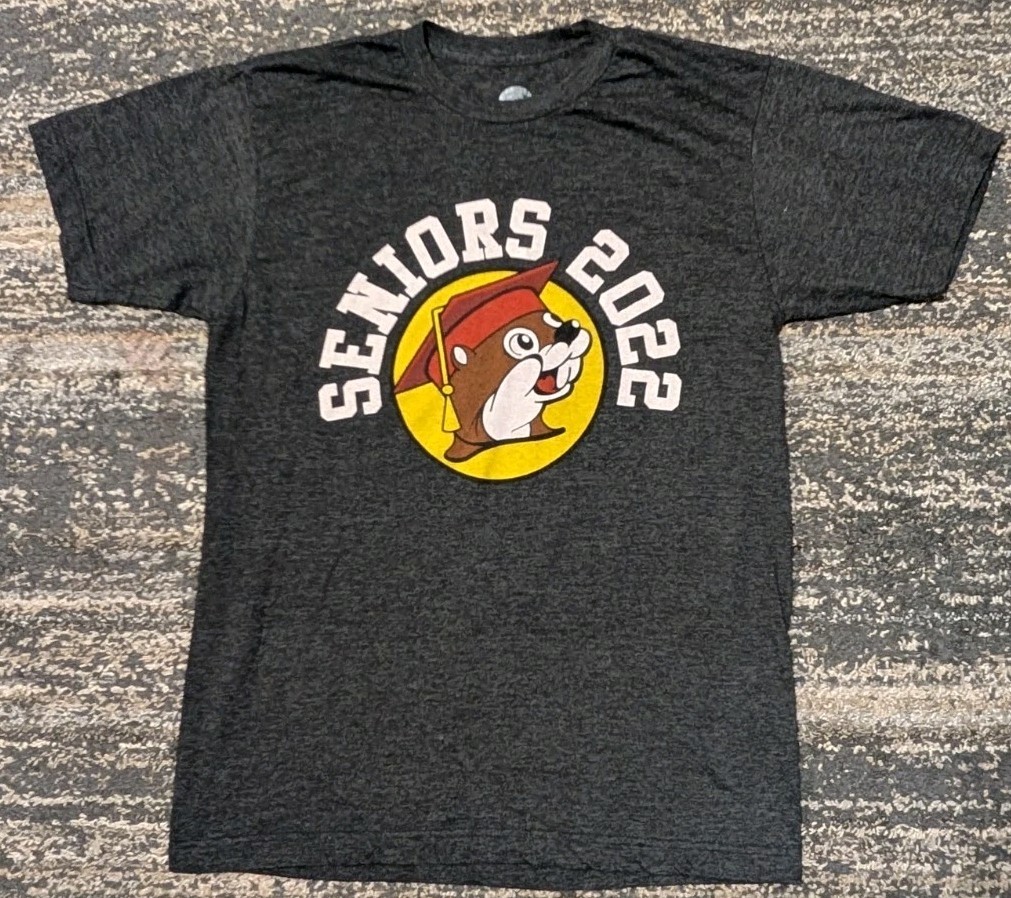 Buc-ees Gray Size M T-shirt Seniors 2022 Voted Most Likely To Eat My Weight