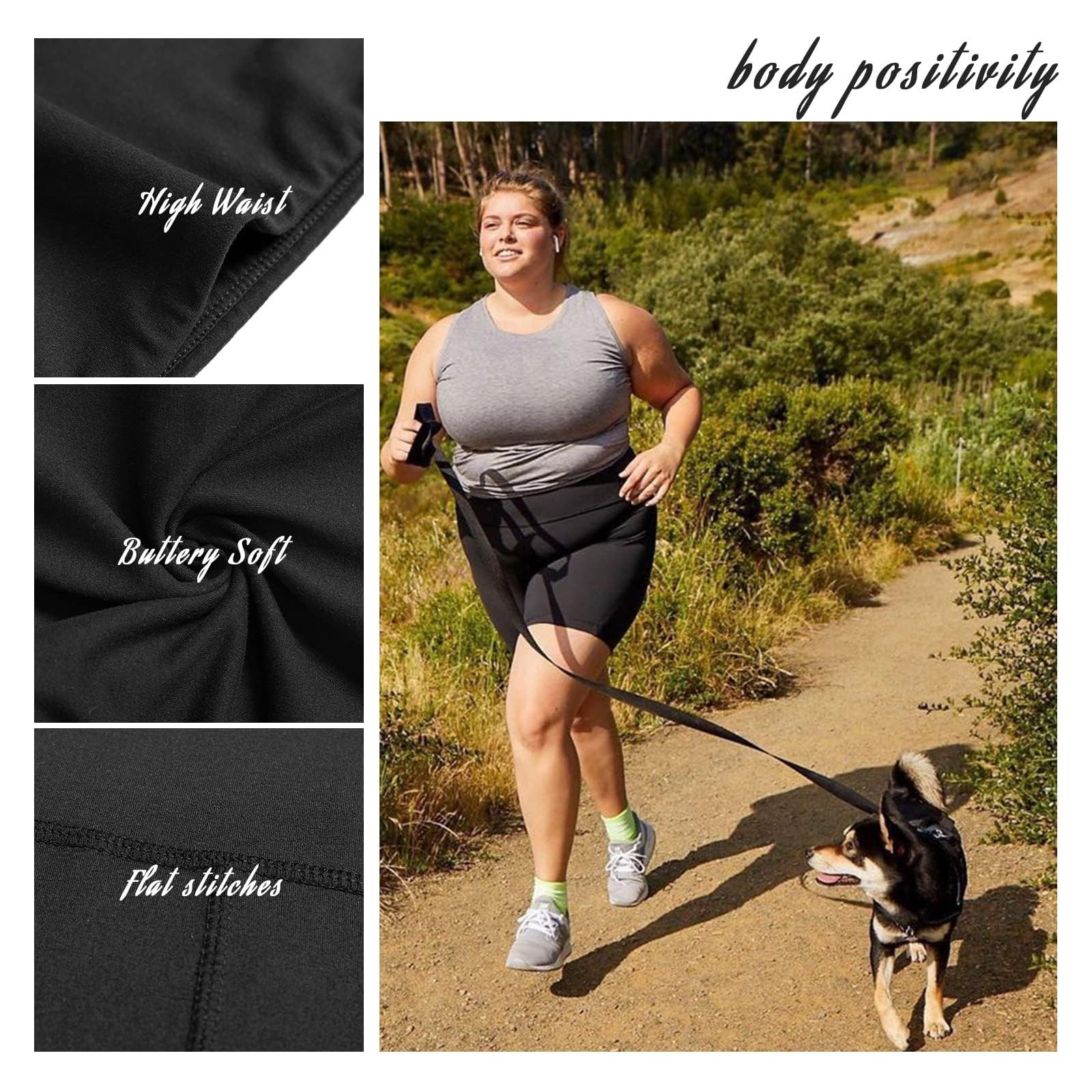 3 Pack Plus Size 8in Biker Shorts for Women - High Waisted Black Maternity Yo... gallery