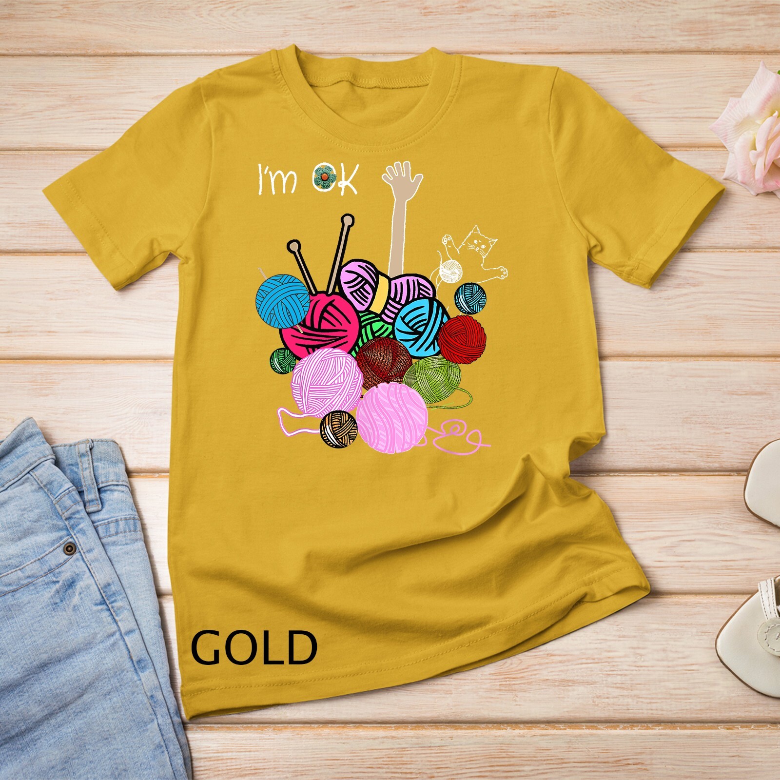 I'm Ok Crochet And Knitting Funny Crocheting T-Shirt Unisex T-shirt gallery