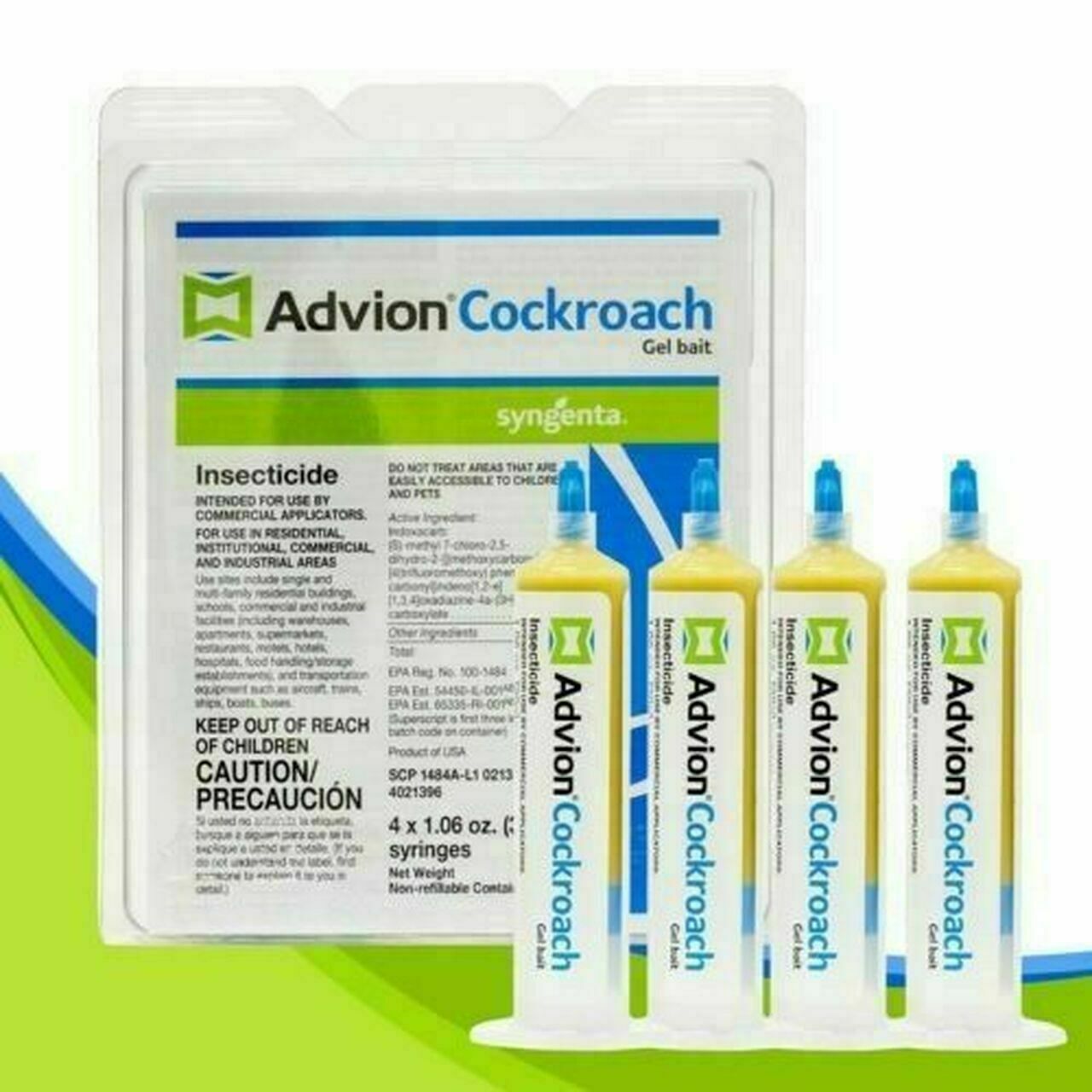 ADVION ROACH COCKROACH BAIT KILLER – 4 Tubes – Plunger&Tips – * FAST SHIPPING *