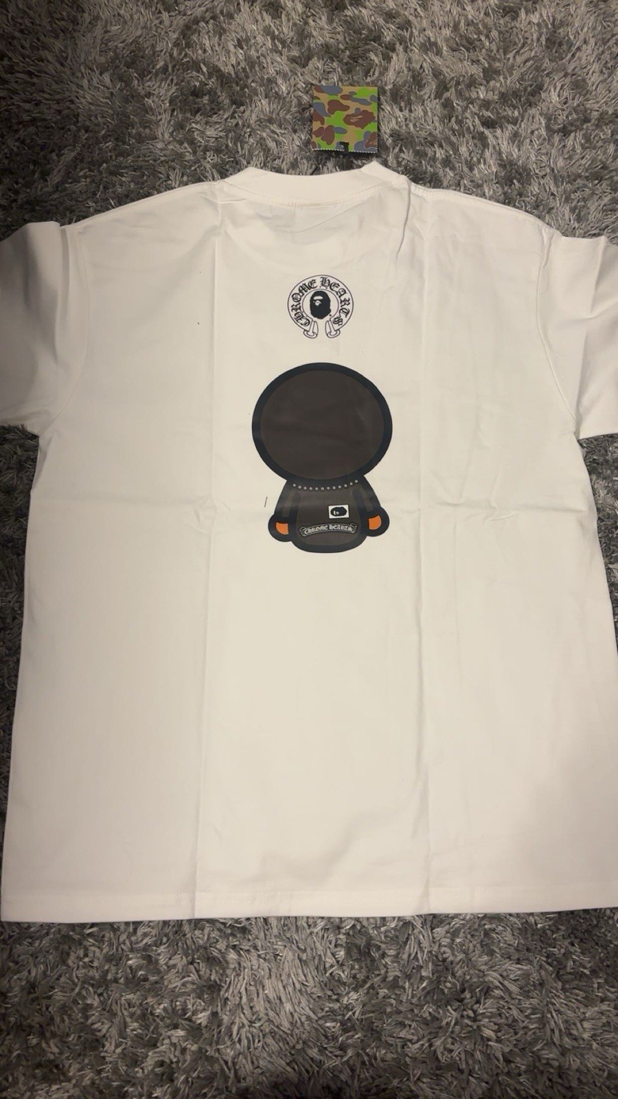 A Bathing Ape BAPE Men's White Baby Milo Graphic Logo Crew Neck T-Shirt L gallery