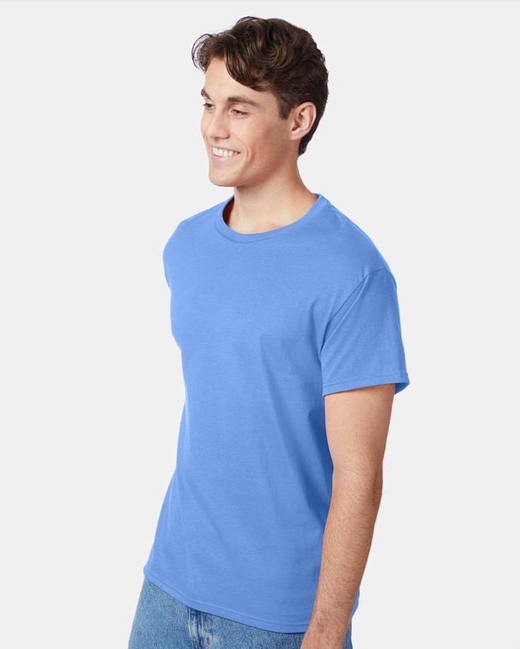 Hanes 5250 4XL 5XL Authentic Short Sleeve Men's Cotton T-Shirt Carolina Blue gallery