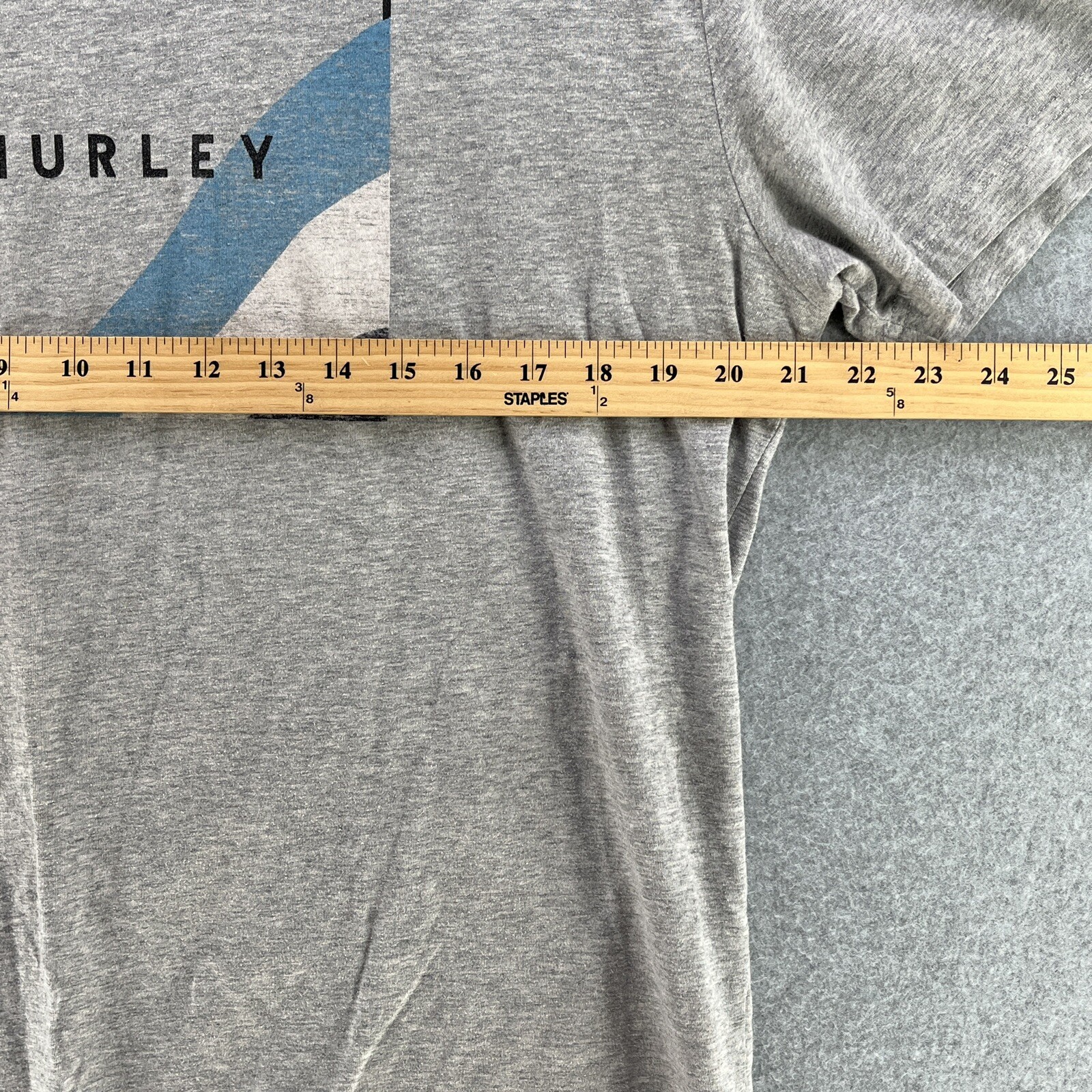 Hurley Mens T-Shirt Large L Graphic Logo Short Sleeve Gray Blended Fabric Camisa gallery