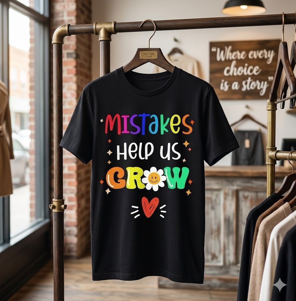 Growth Mindset Positive Quote Back to School Teacher Student T-Shirt - H079 gallery