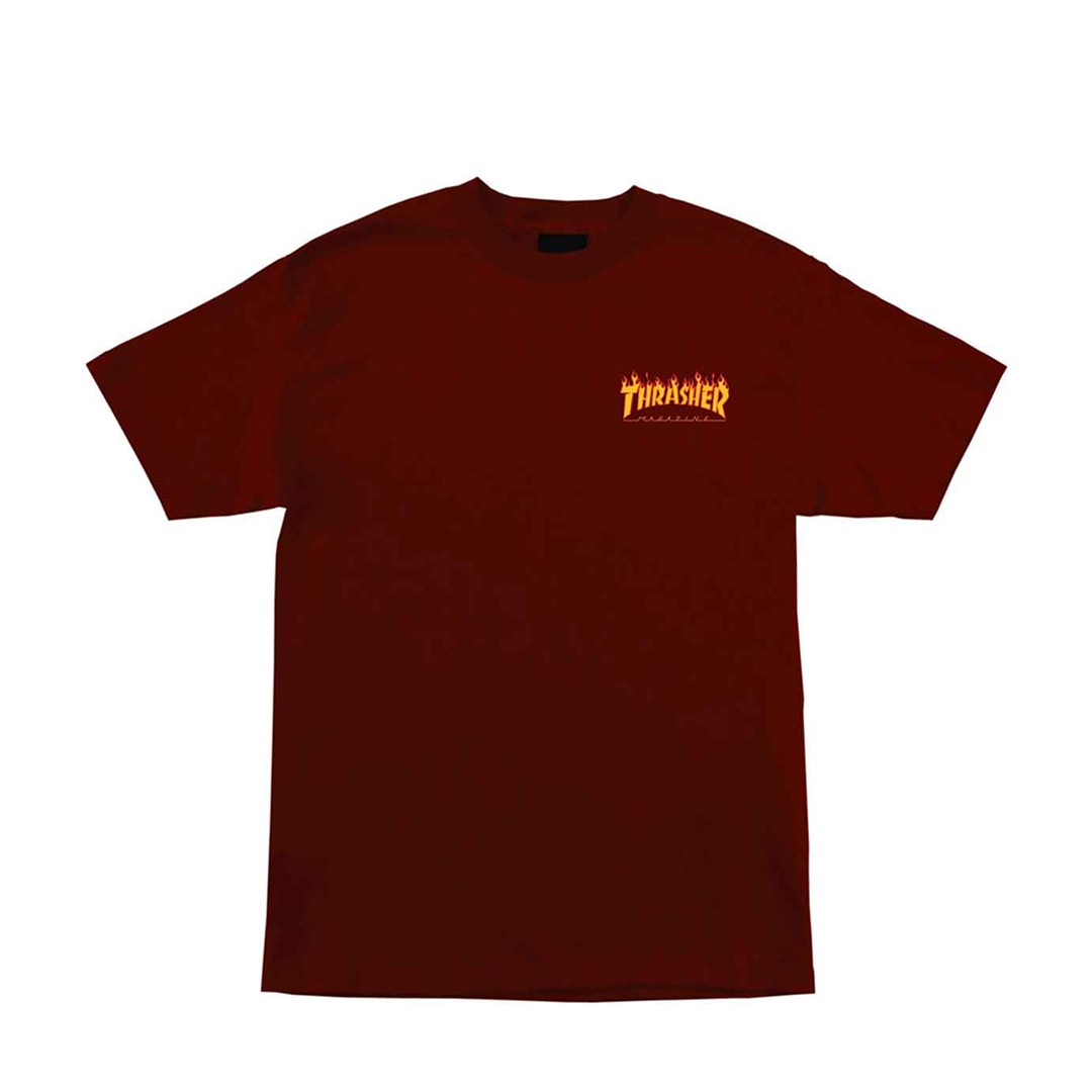 Santa Cruz x Thrasher "Flame Dot" Short Sleeve Tee (Burgundy) T-Shirt gallery