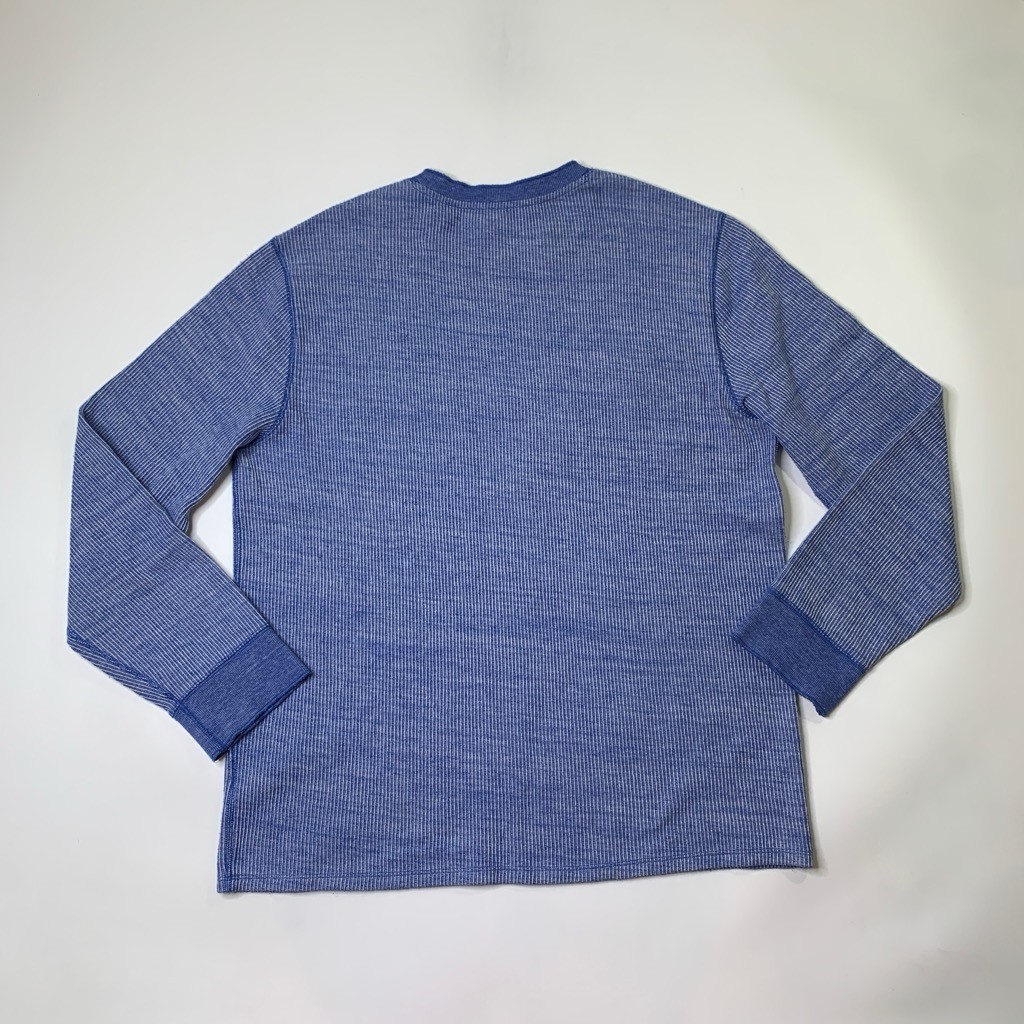 Vince Shirt Mens XL Extra Large Blue Cotton Blend Thermal Long Sleeve Crew Neck gallery