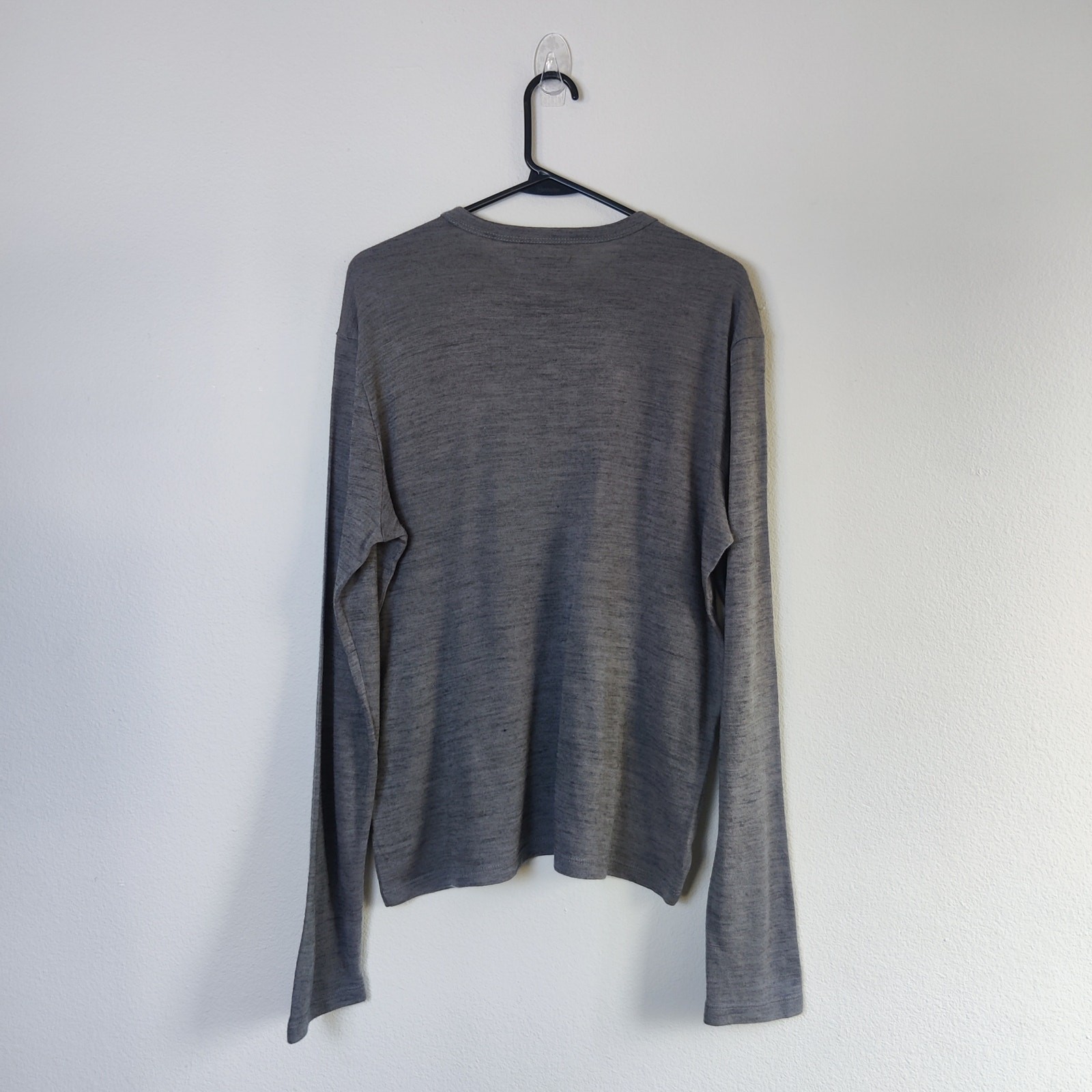 Cadet Military Inspired Wool Blend Long Sleeve T Shirt Small Gray Base layer gallery