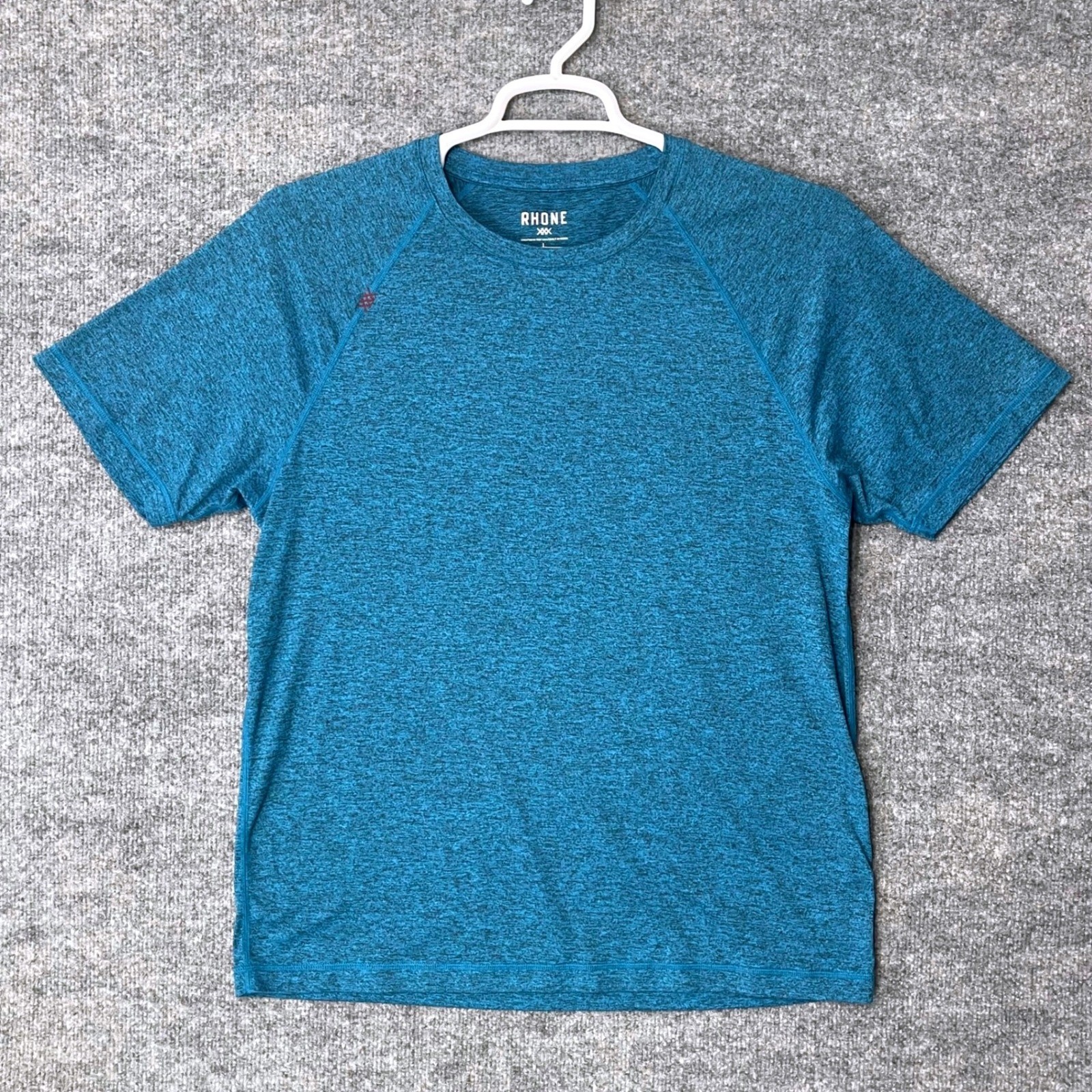 Rhone Reign Mens Blue Heather Short Sleeve Training Tee Shirt Large 100184 gallery