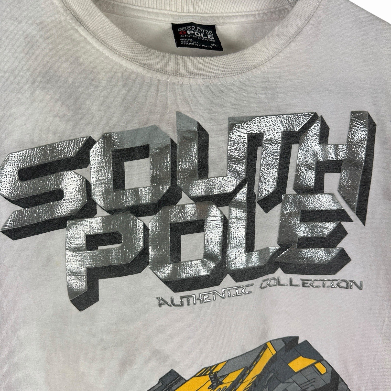 Vintage 90s South Pole Collection Streetwear 3D Graphic White Shirt Size XL gallery