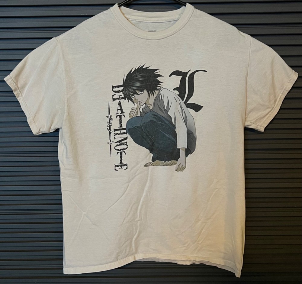 Death Note Anime Graphic Mens Large T-Shirt White Medium 100% Cotton Shonen Jump
