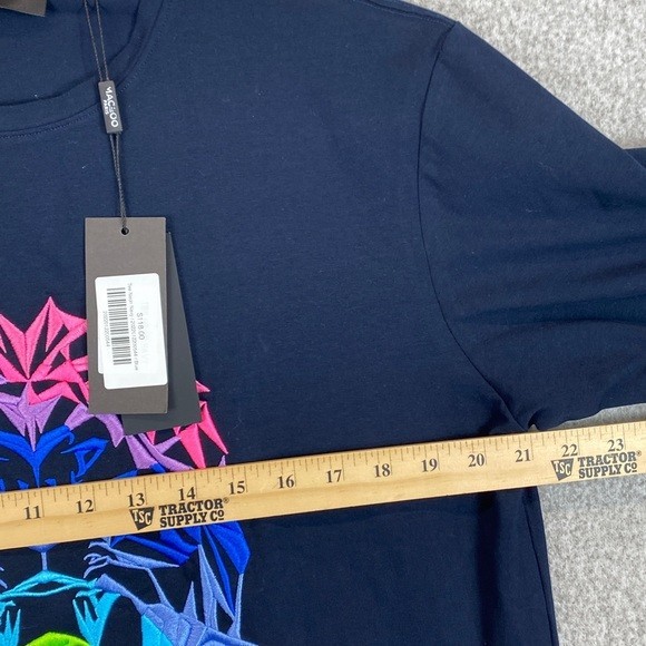 Maceoo navy t-shirt lion logo mens L multicolor embroidered neon gallery