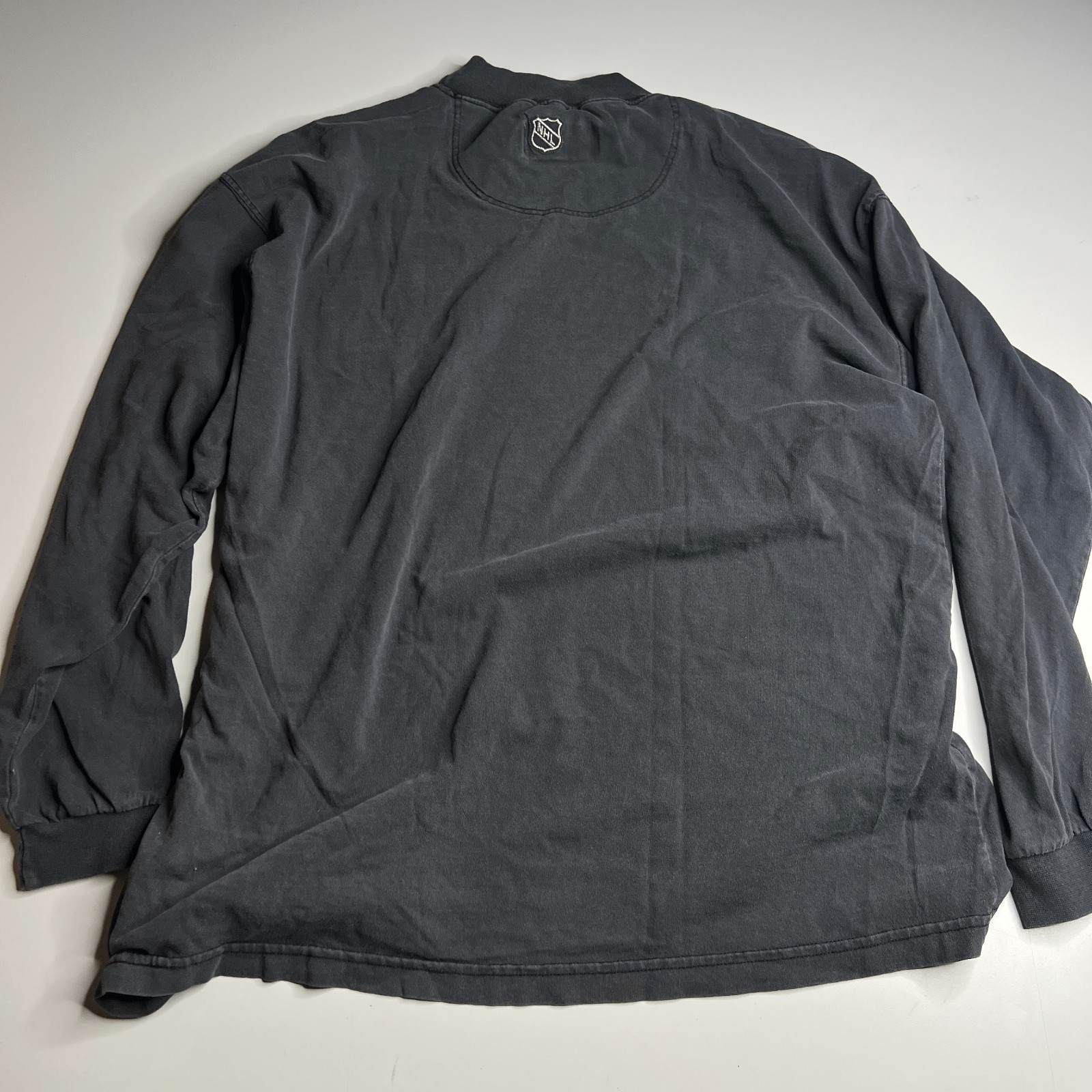 Vintage CCM NHL Center Ice Long Sleeve Shirt XXL Gray 100% Cotton Made Canada gallery