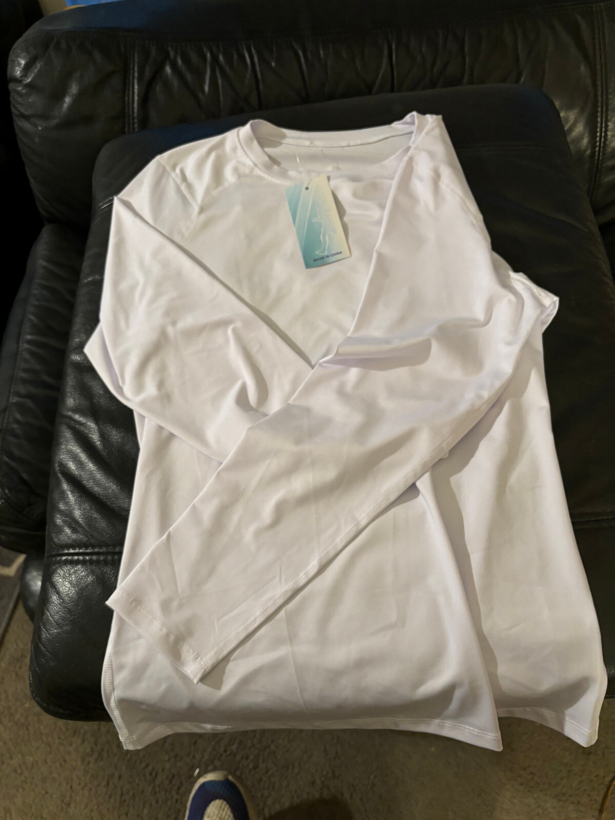 Style One new w tags polyester 85 spandex 15% work out shirt mens s white Mint gallery