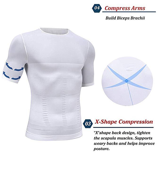 Men Slimming Body Shaper Posture Corrector Vest Tummy Compression T-Shirt Tops gallery