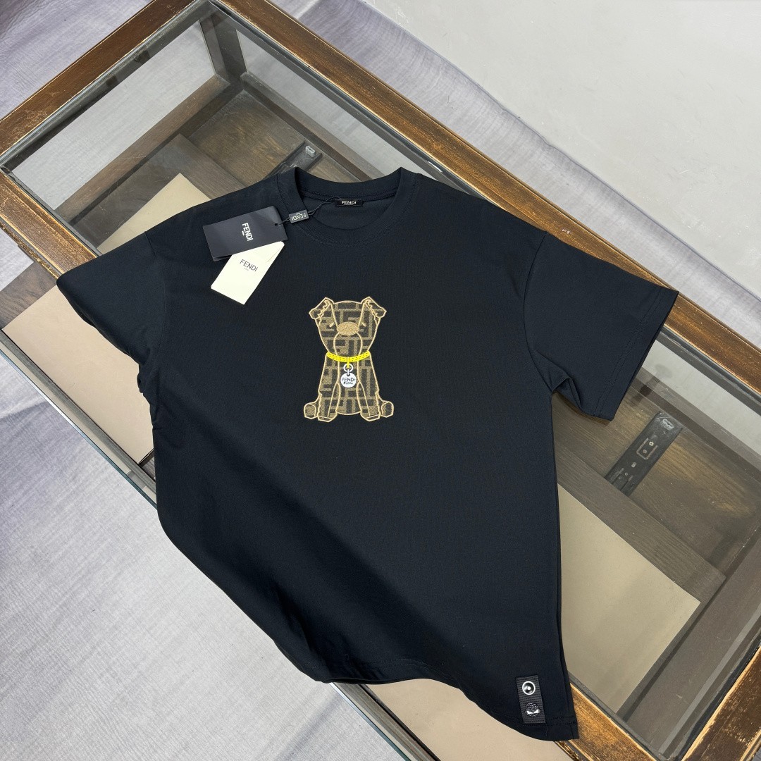 Moncler Men’s Black Crew-Neck Short-Sleeve T-Shirt L