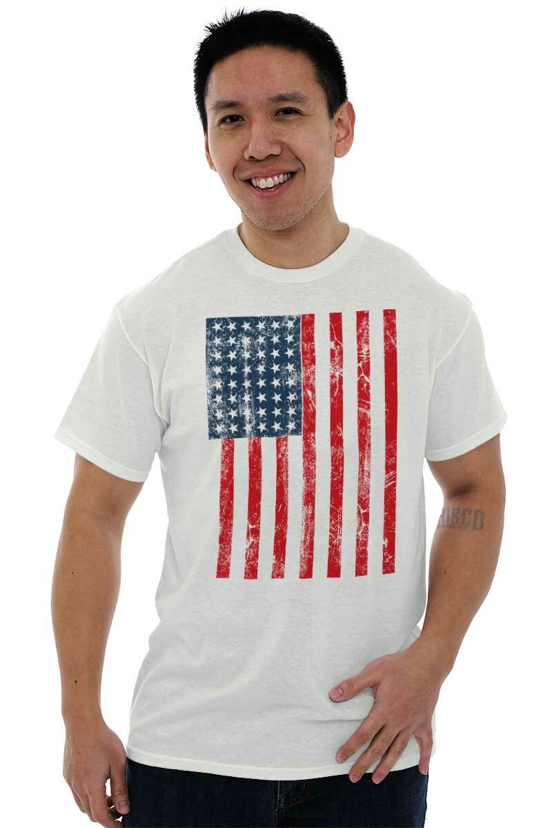 Vintage Distressed United States USA Flag Womens or Mens Crewneck T Shirt Tee gallery