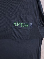 AFTCO Aftech Shirt Mens Extra Large Blue Spellout Sleeve Fishing Outdoor Beach