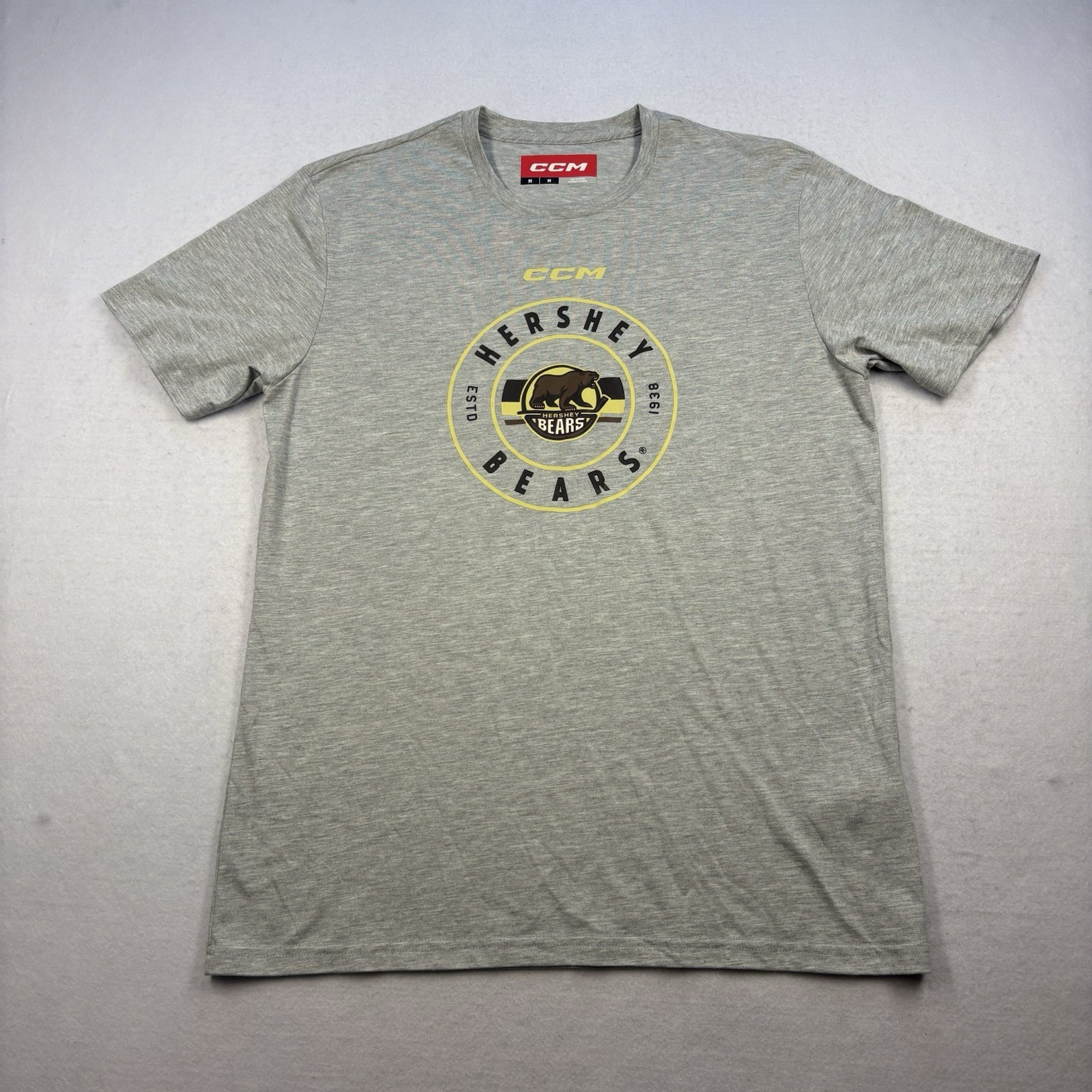 CCM Hershey Bears ESTD 1938 Men’s Gray Heathers T-Shirt Size M Hockey AHL NWOT gallery