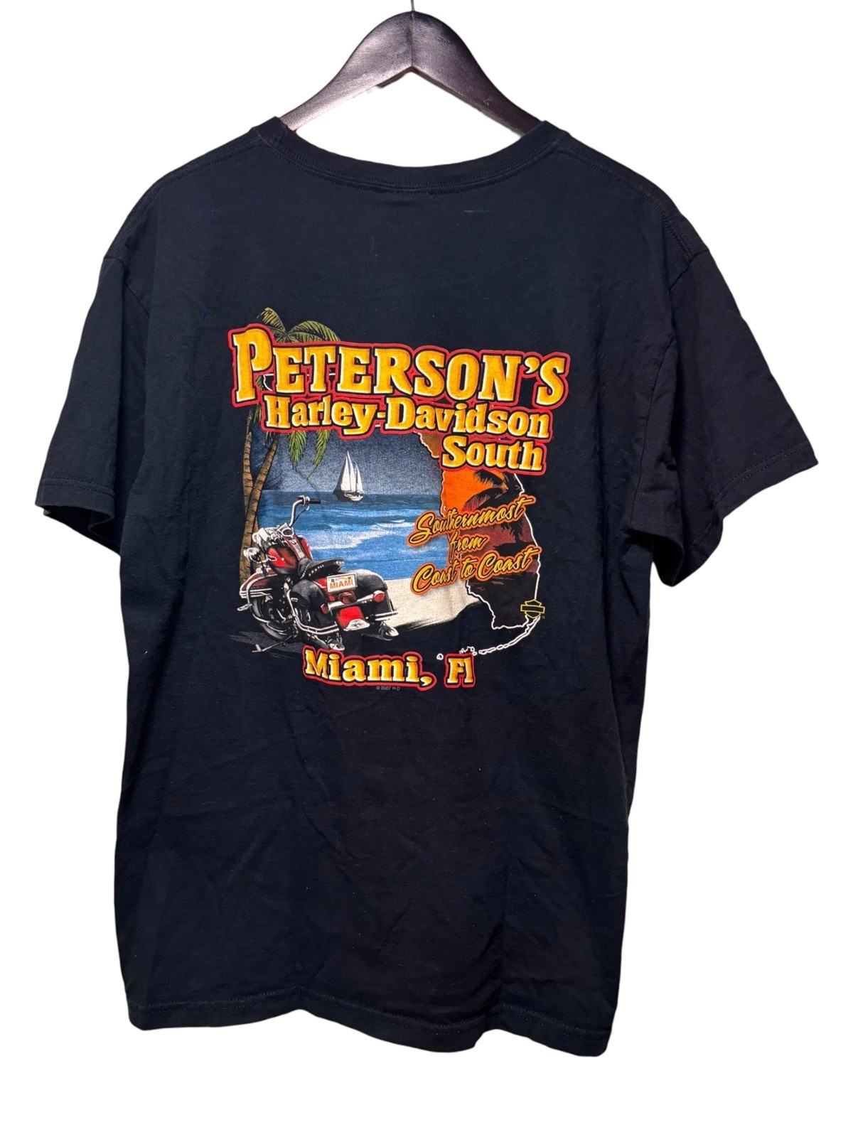 Vintage 2000s Harley Davidson Miami T Shirt Size L Road To Adventure Biker Grung gallery
