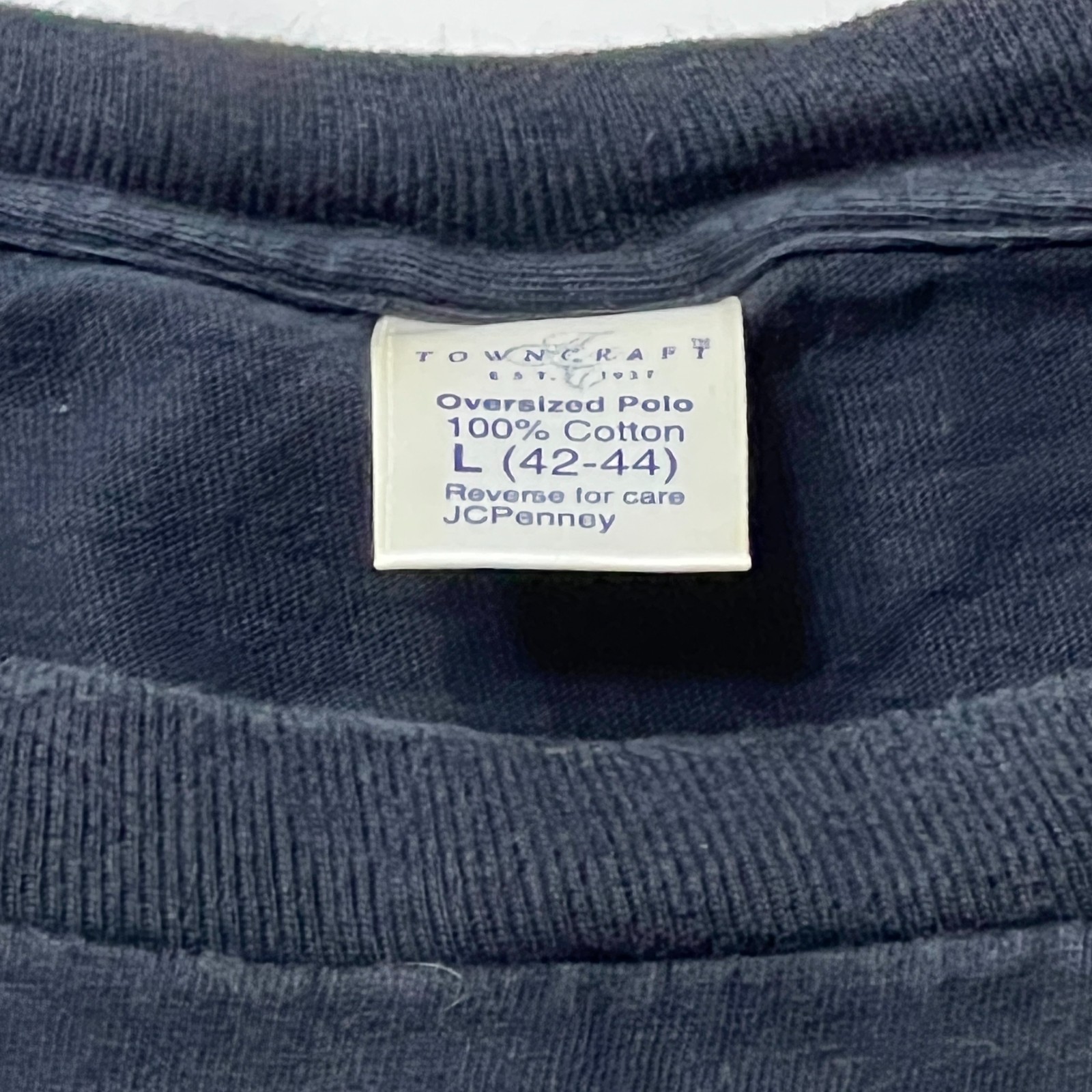 JC Penny T Shirt Pocket Short Sleeve Large VTG 80s Cotton BLACK Made in USA gallery