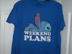 Stitch, Weekend Plans, Tee Shirt, Blue, L Men’s T-Shirt, Disney