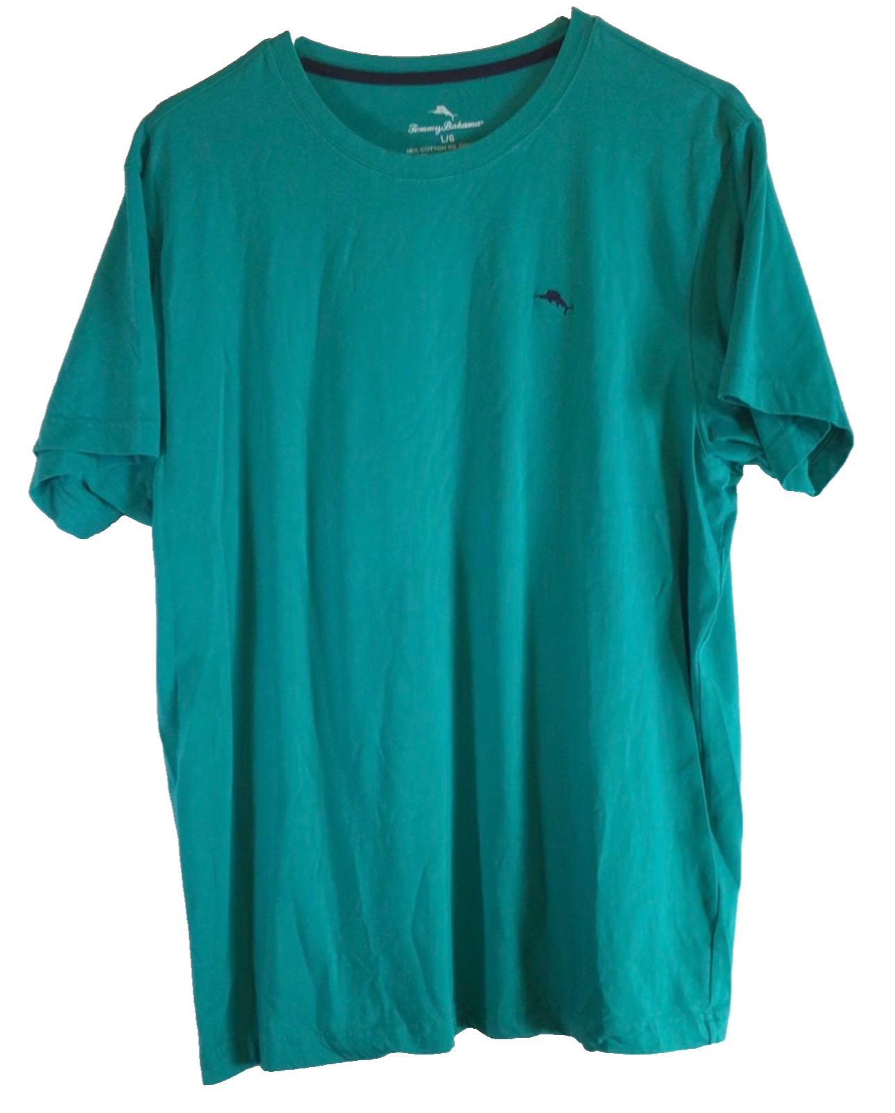 Tommy Bahama Men Stretch Cotton T-Shirt Large Teal Green Casual Resort Coastal