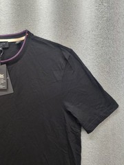 Ted Baker Shirt Mens Medium Black Crew Neck Modal Cotton Short Sleeve Tee