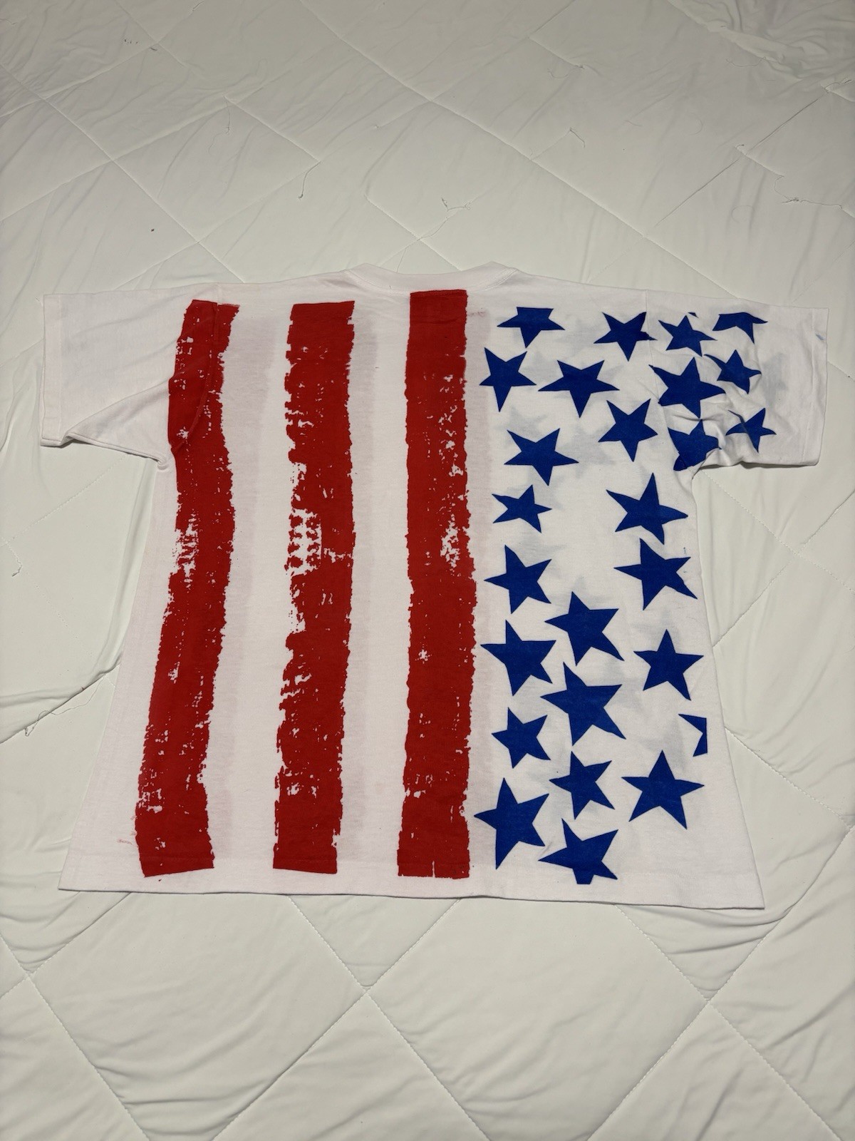 Vintage American Flag All Over Print T-Shirt Size OSFA AOP USA Patriotic July 4 gallery
