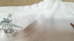 SURFBOARD EVOLUTION ANCIENT TO 2000 Newport Blue T-Shirt Men’s Lrg white