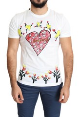 DOLCE & GABBANA T-shirt White Saint Valentine Print Cotton Men IT46/US36/S $600