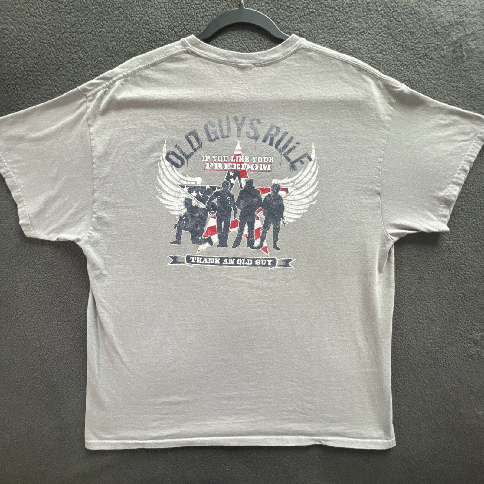 Old Guys Rule T-Shirt Thank an Old Guy Gray Men's Size XL Patriotic Summer Shirt gallery
