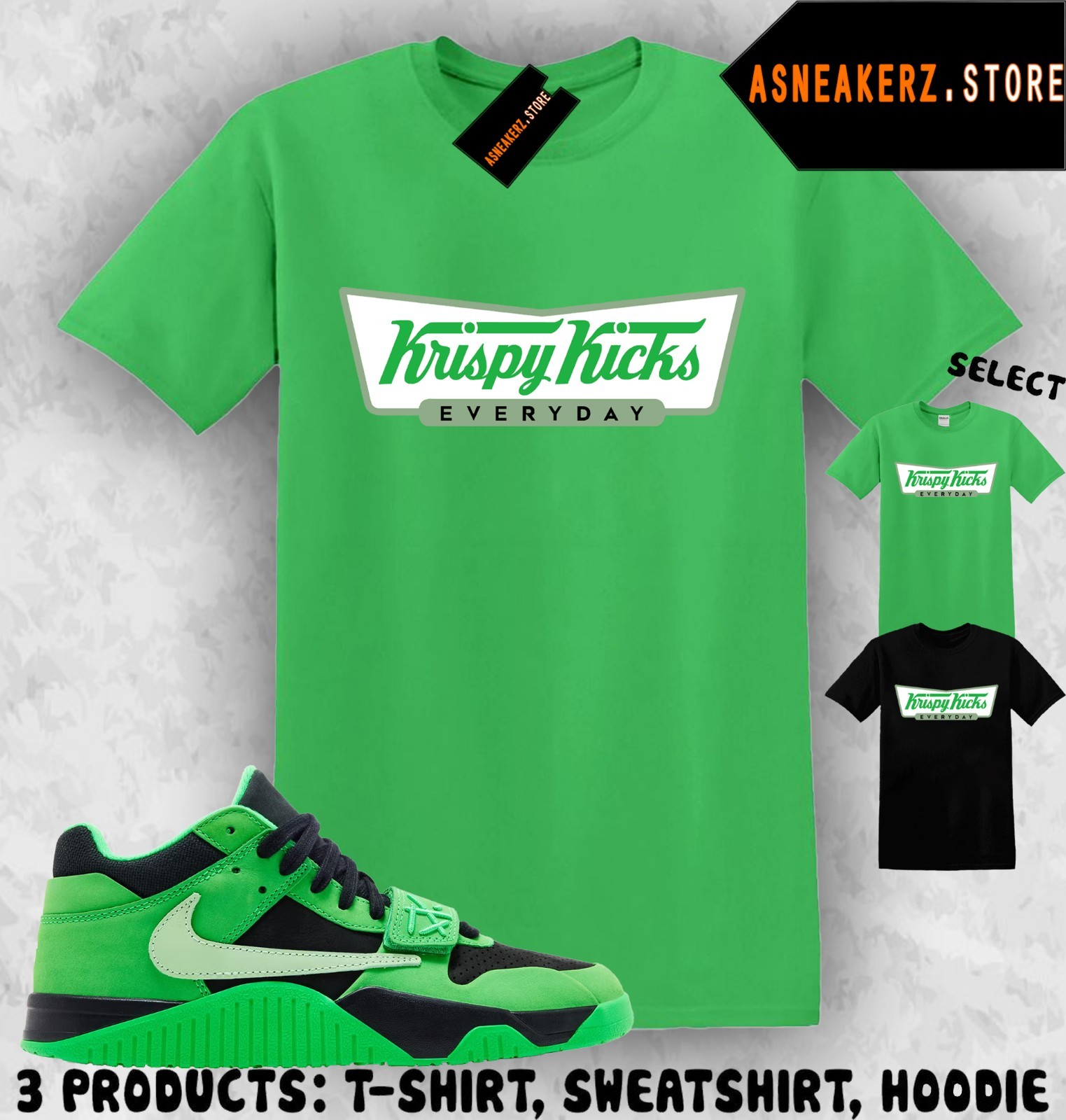 Shirt Matching Travis Scott Jumpman Jack Green Spark Match Sneaker Krispy Kicks gallery