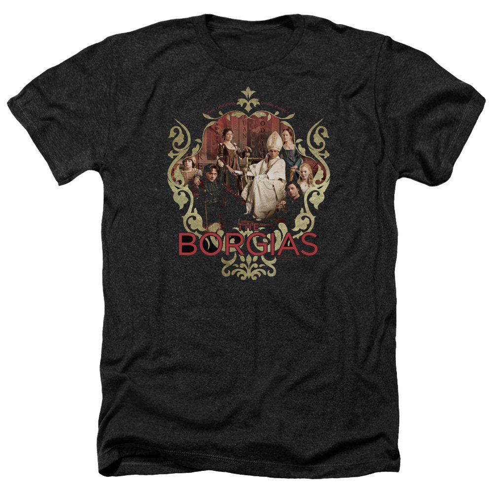 Trevco Men's Borgias Pope Alexander Vi Adult T-Shirt, Heather Black, Medium gallery