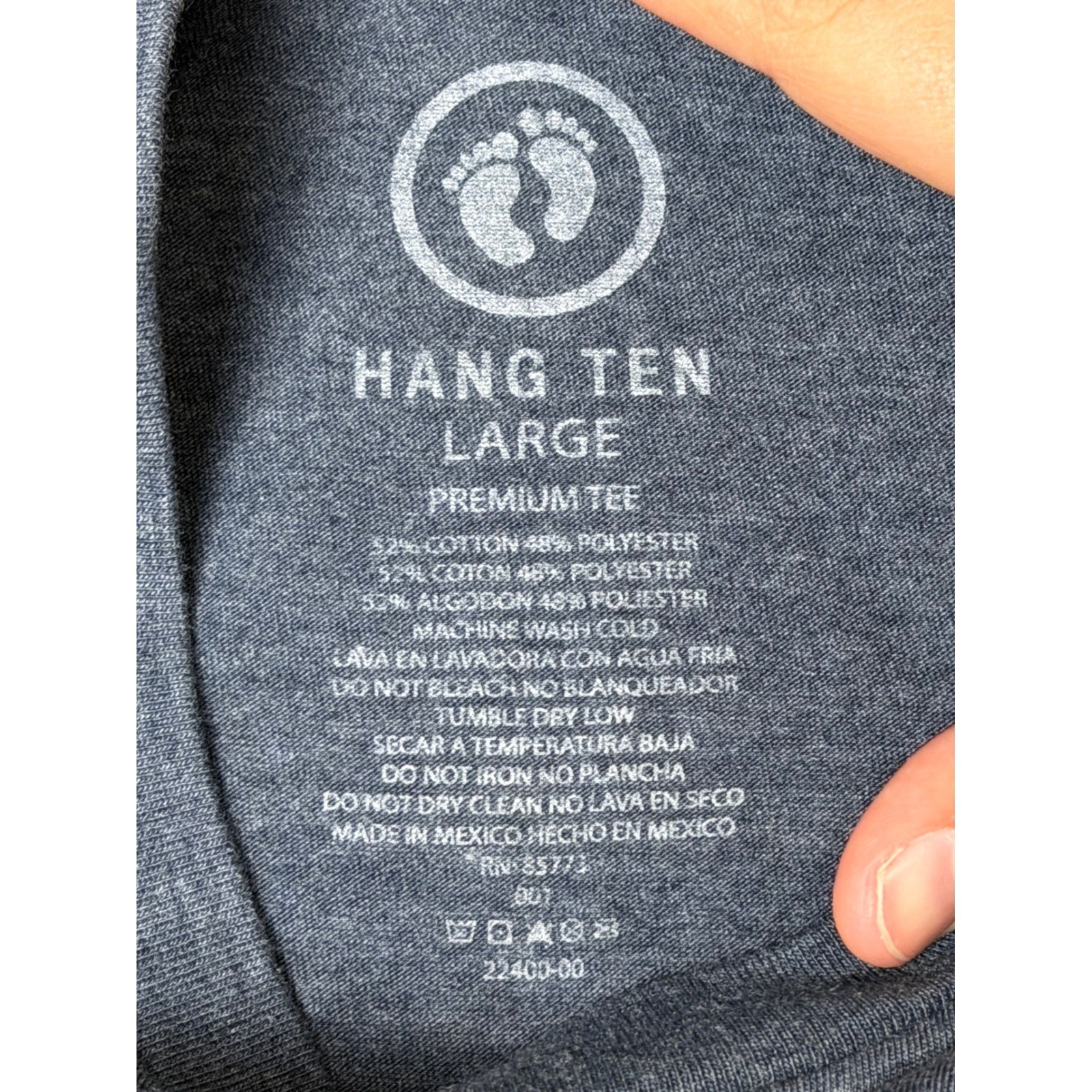 Hang Ten Mens Large Blue Heather Retro Sunset Palm Tree Graphic T-Shirt Surf Tee gallery